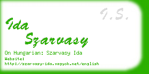 ida szarvasy business card